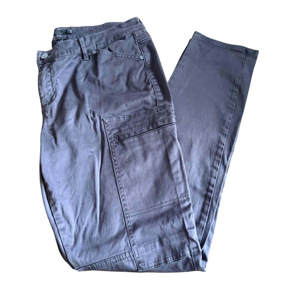Prana Halle Cargo Pants Charcoal Gray Organic Cotton Stretch Utility Slim 16